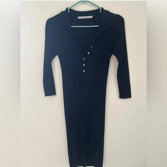 Lara Knit Womens 3/4 Sleeve Dress Black Size‎ L buttons in front - Picture 13 of 14